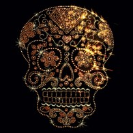 Rhinestone Golden Sugar Skull